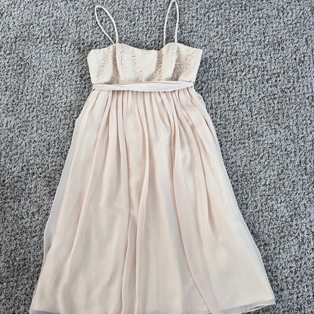 Mon Cheri Beige Spaghetti Strap Baby‎ Doll Dress size 8